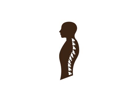 Backbone Spine in a man shape for logo design illustration on a white isolated backgroundのイラスト素材