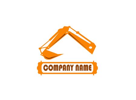 excavator arm digger for logo design illustration on white backgroundのイラスト素材