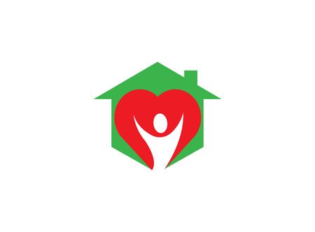heart care body in heart for logo design illustration on white backgroundのイラスト素材