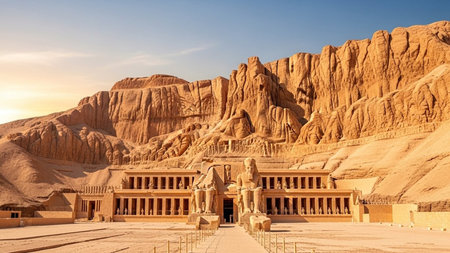 Temple of Hatshepsut at Deir el-Bahari, Luxor, Egyptの素材