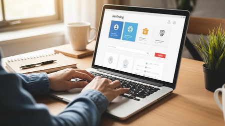 Job Search on Laptop â Online Recruitment and Career Hunting Conceptの素材