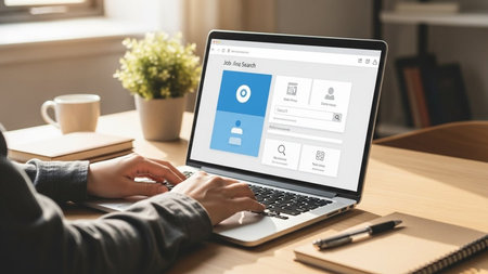 Job Search on Laptop â Online Recruitment and Career Hunting Conceptの素材
