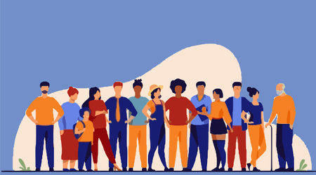 Set of people groupのイラスト素材