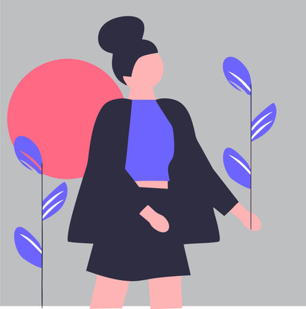 Color vector career woman illustrationのイラスト素材