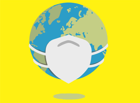 Vector Illustration of Earth and Maskのイラスト素材