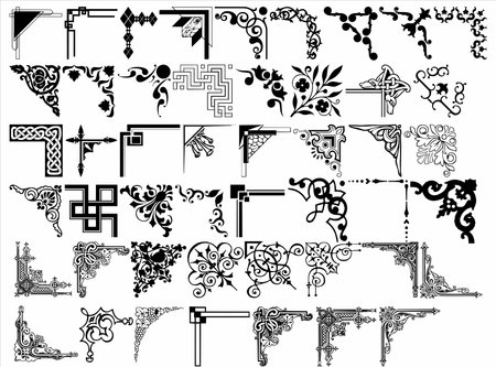 Vector set of decorative elements for design. Collection of ornate elements.のイラスト素材