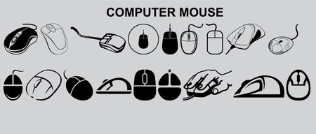 Computer mouse icon set. Vector illustration of computer mouse icon set.のイラスト素材