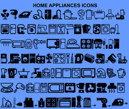 home appliances icons for webのイラスト素材