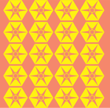 Seamless pattern with stars in yellow and orange colors. Vector illustration.のイラスト素材