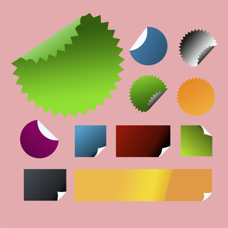 Set of stickers, labels, tags and ribbons. Vector illustration.のイラスト素材