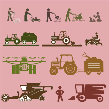 agricultural icons over pink background. vector illustration,eps10のイラスト素材