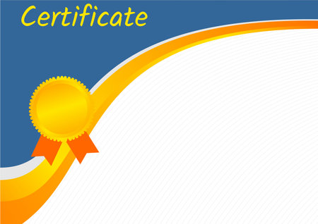 Certificate of achievement with ribbon on a white background. Vector illustrationの写真素材