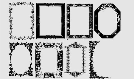 Set of frames for photos. Vector illustration. Black and white.のイラスト素材