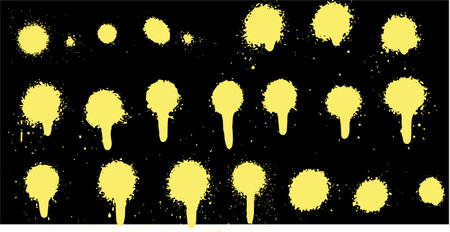 Vector set of grunge blots. Grunge design elements.のイラスト素材