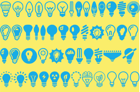 Set of lightbulb icons. Lightbulb icons. Vector illustration.のイラスト素材