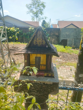 Wooden birdhouse in the village of Mae Salong, Thailand.の写真素材