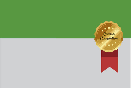 Gold medal on a green background. Vector illustration for your design.のイラスト素材