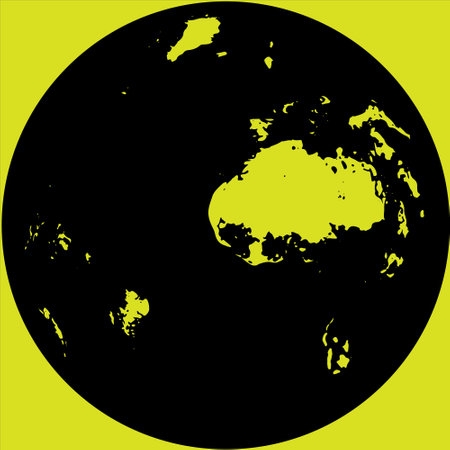 map of the world on a black-yellow background. vector illustrationのイラスト素材