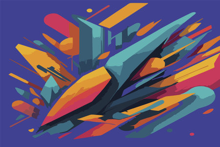 Abstract vector illustration of futuristic spaceship. Graphic concept for your design.のイラスト素材
