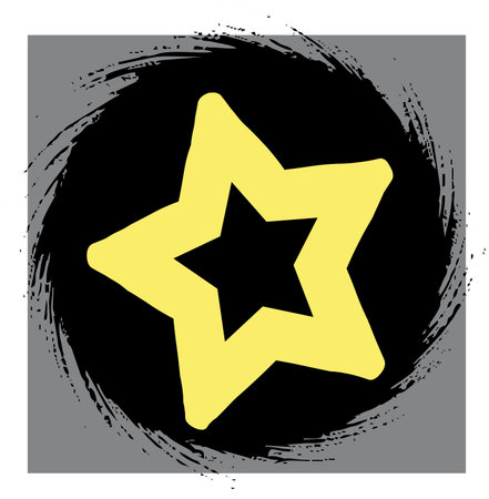 Star symbol icon. Vector illustration. Grunge brush stroke.のイラスト素材