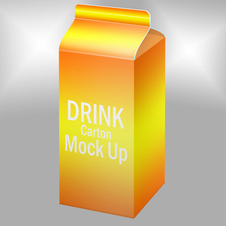 Vector illustration of a realistic cardboard box for milk or other products.のイラスト素材