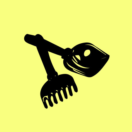 Garden tools design over yellow background, vector illustration. Eps10のイラスト素材