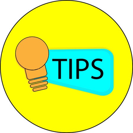 Illustration of a lightbulb with the word Tips on itのイラスト素材