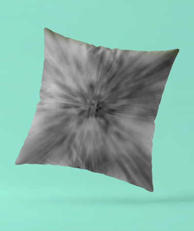 3d rendering of a pillow isolated on a turquoise background