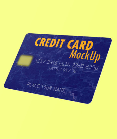 credit card icon over yellow background. vector file layered for easy manipulation and custom coloring.の写真素材