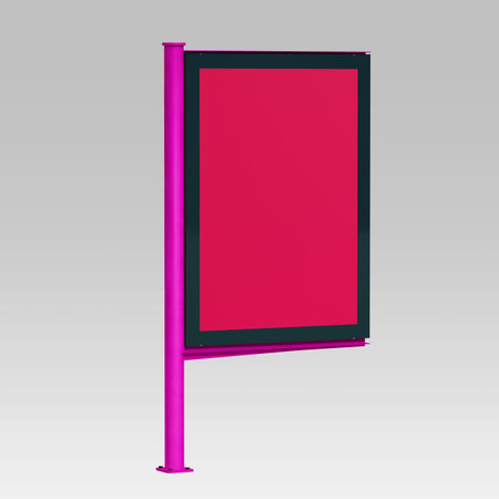 Billboard, advertising stand, signboard isolated on gray background.の写真素材