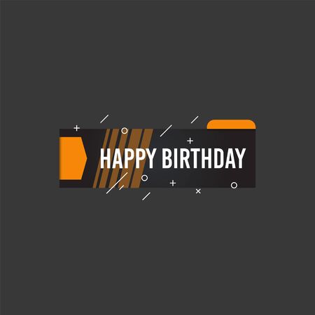 Happy birthday shape banner with star design for greeting cards, print and cloths. Editable Vector illustration for your birthday, anniversary, celebration party invitation. Isolated on white.のイラスト素材