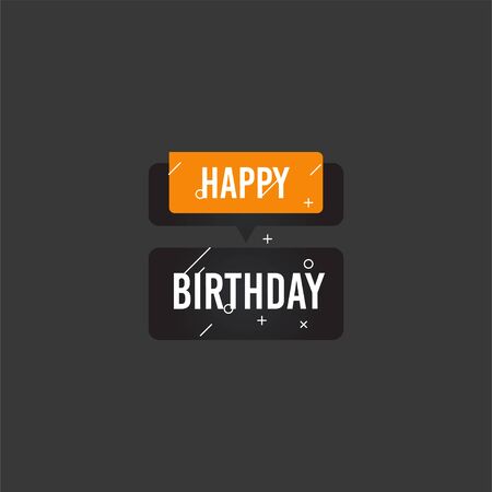 Happy birthday shape banner with star design for greeting cards, print and cloths. Editable Vector illustration for your birthday, anniversary, celebration party invitation. Isolated on white.のイラスト素材