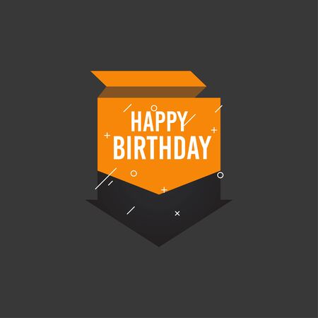 Happy birthday shape banner with star design for greeting cards, print and cloths. Editable Vector illustration for your birthday, anniversary, celebration party invitation. Isolated on white.のイラスト素材