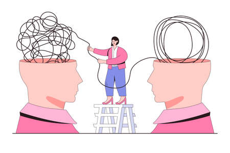 Mental health illness or problems, disorder, anxiety, confusion mind or stress, psychology therapy...