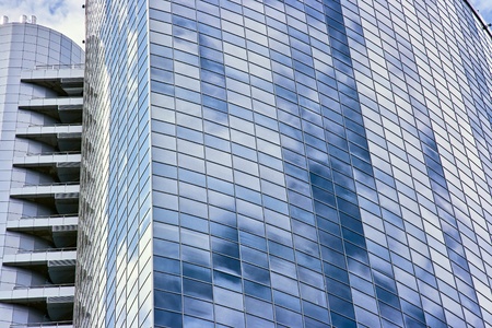 Glass wall of modern tower in Kiev, Ukraineのeditorial素材