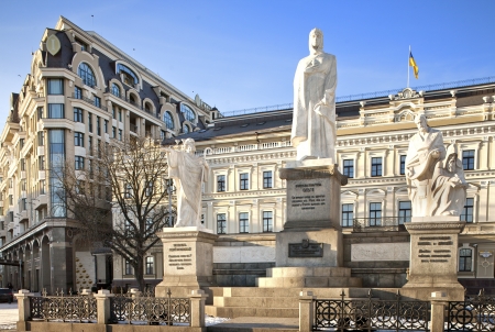 Monument of Princess Olga and Apostles on Mikhaylovska square in Kiev, Ukraineのeditorial素材