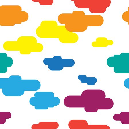 Seamless pattern created by several color objects like cloud set to backgroundのイラスト素材