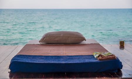 Thai Massage bed near ocean