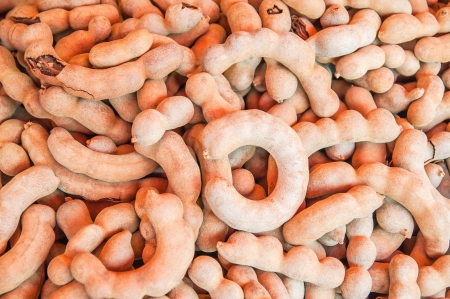 Tamarind on sale in market , Thailandの写真素材