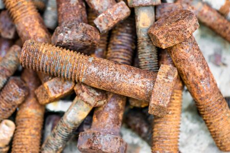 oLd bolt are become rusty on floorの写真素材