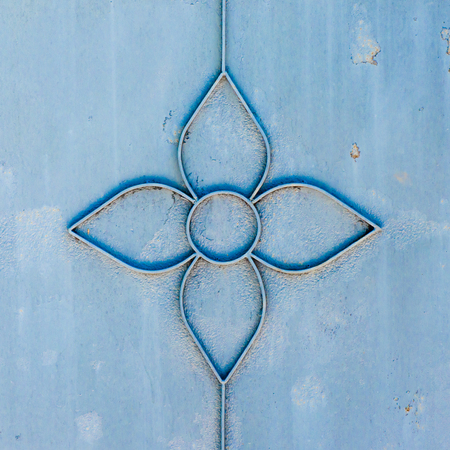 old texture on door gate  blue colorの写真素材