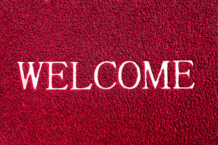 welcome doormat red colorの写真素材