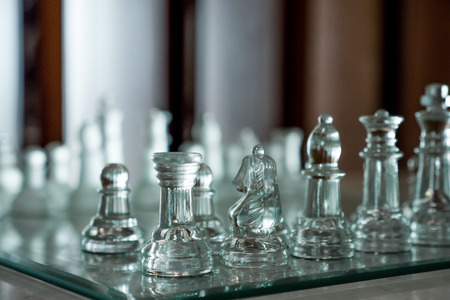 Chess on white marble