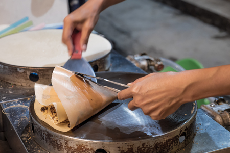 crepes pancakes in open night market festival fairの写真素材