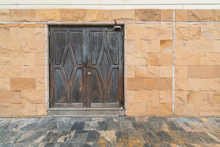 door of the old houseの写真素材