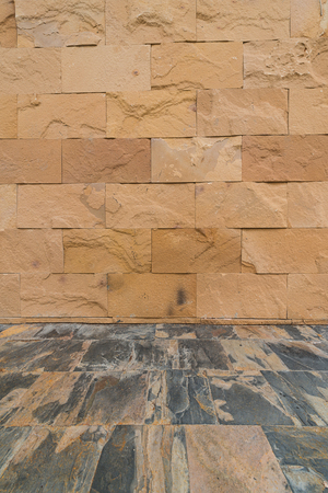 Background of old stone wall textureの写真素材