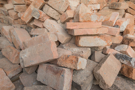 Red Bricks Pile For Building Constructionの写真素材