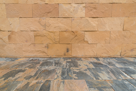 Background of old stone wall textureの写真素材