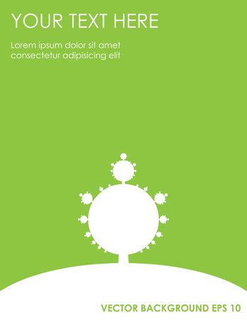 White fractal tree on green backgroundのイラスト素材