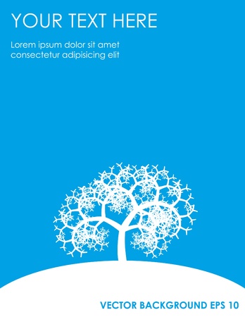 White fractal tree on blue backgroundのイラスト素材
